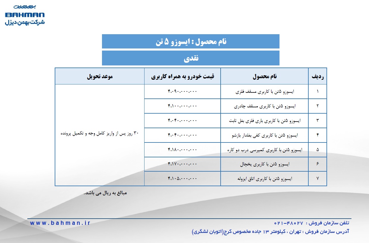 آغاز فروش خودروهای تجاری بهمن دیزل