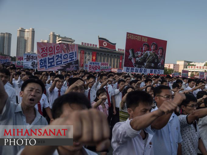 تظاهرات مردم کره شمالی علیه آمریکا